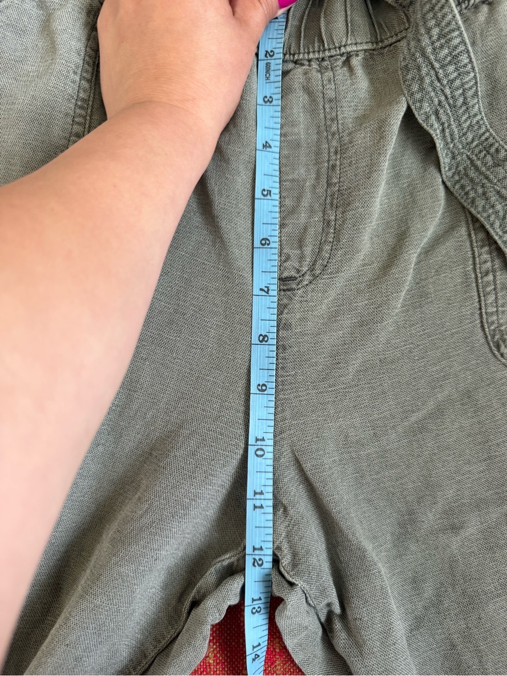 Nicole Miller Olive Green Linen Blend Women’s Belted Cargo Pants, size L, EUC! - Picture 8 of 12